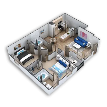 Modern Apartment 3D Floor Plan