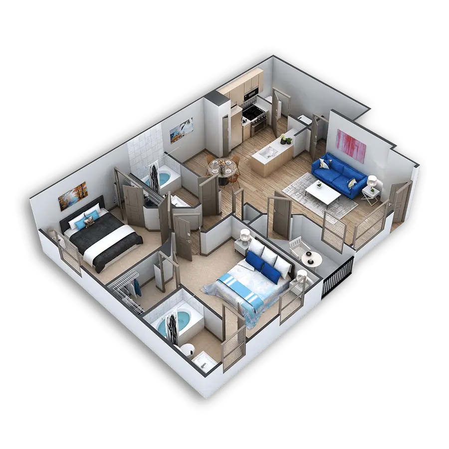 Modern Apartment 3D Floor Plan