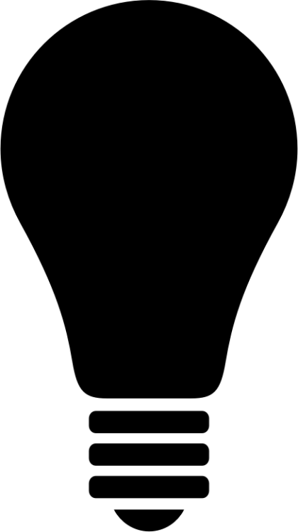 Black Light Bulb Icon Illustration