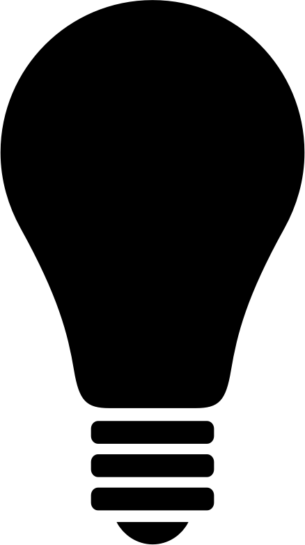 Black Light Bulb Icon Illustration