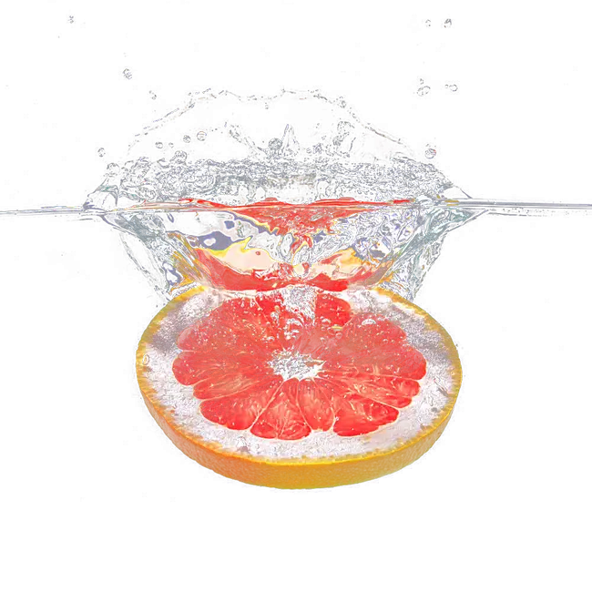 Grapefruit Splashing in Water
