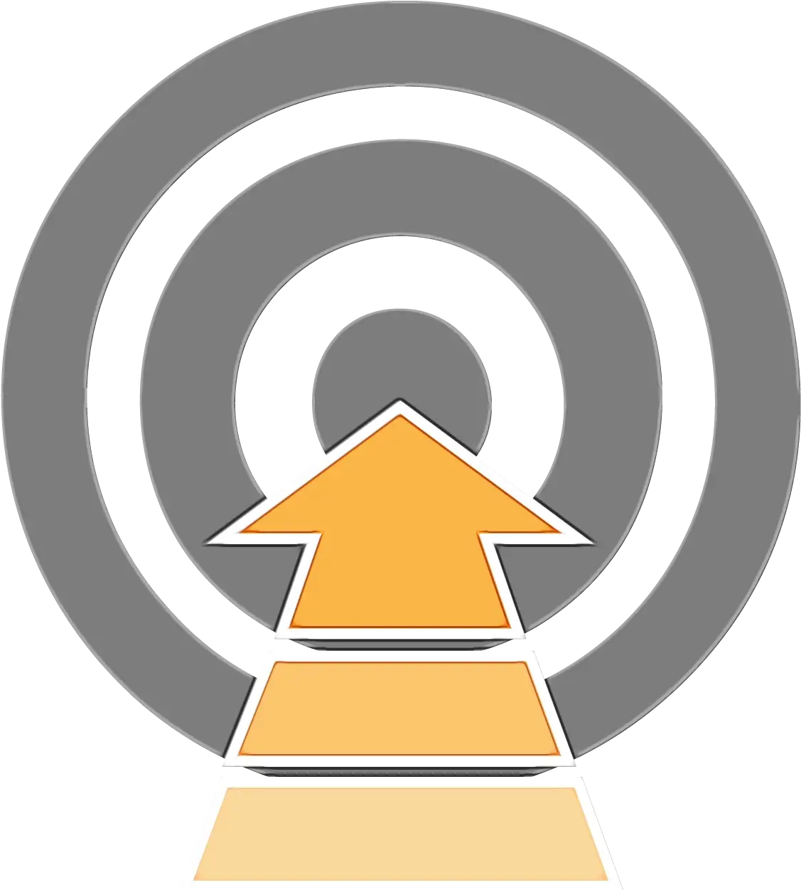 Gray Upward Arrow with Target