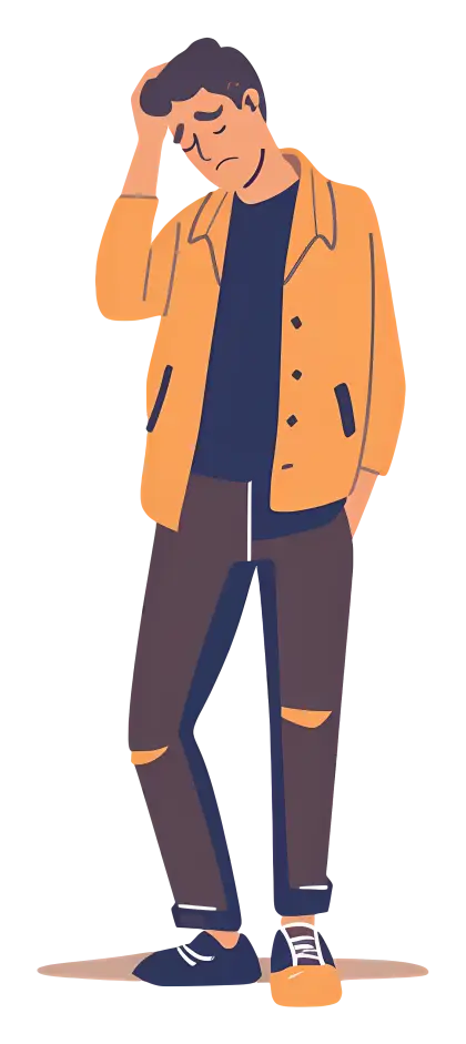 Worried Man in Casual Attire Illustration
