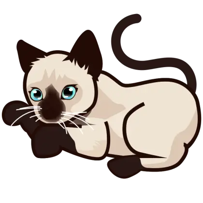 Animated Illustration of a Siamese Cat