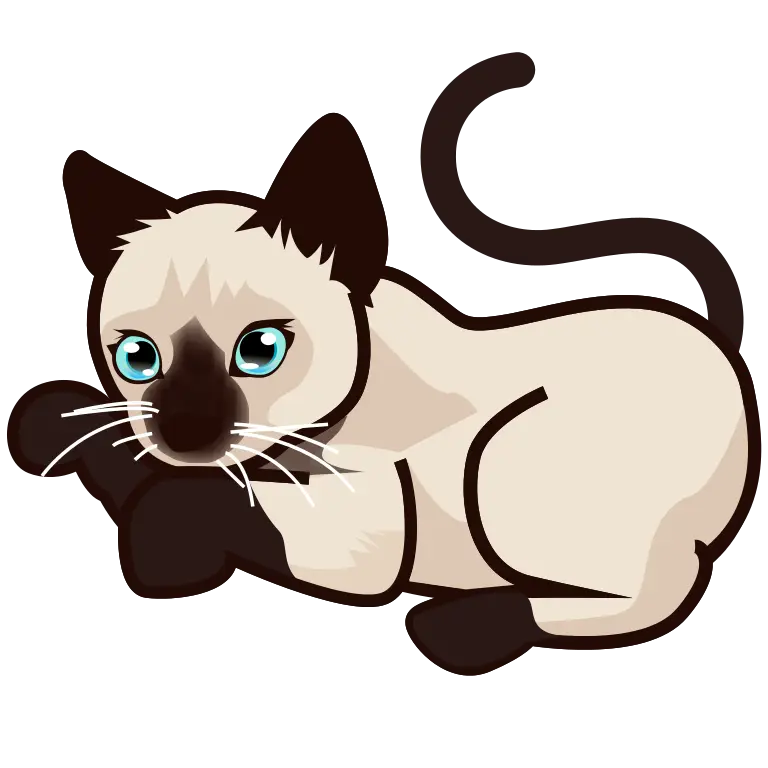 Animated Illustration of a Siamese Cat