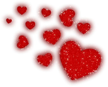 Red Glittering Hearts Graphic