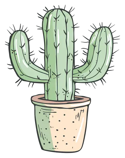Decorative Green Cactus in a Minimalist Pot