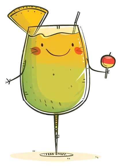 Happy Cocktail with Pineapple Slice
