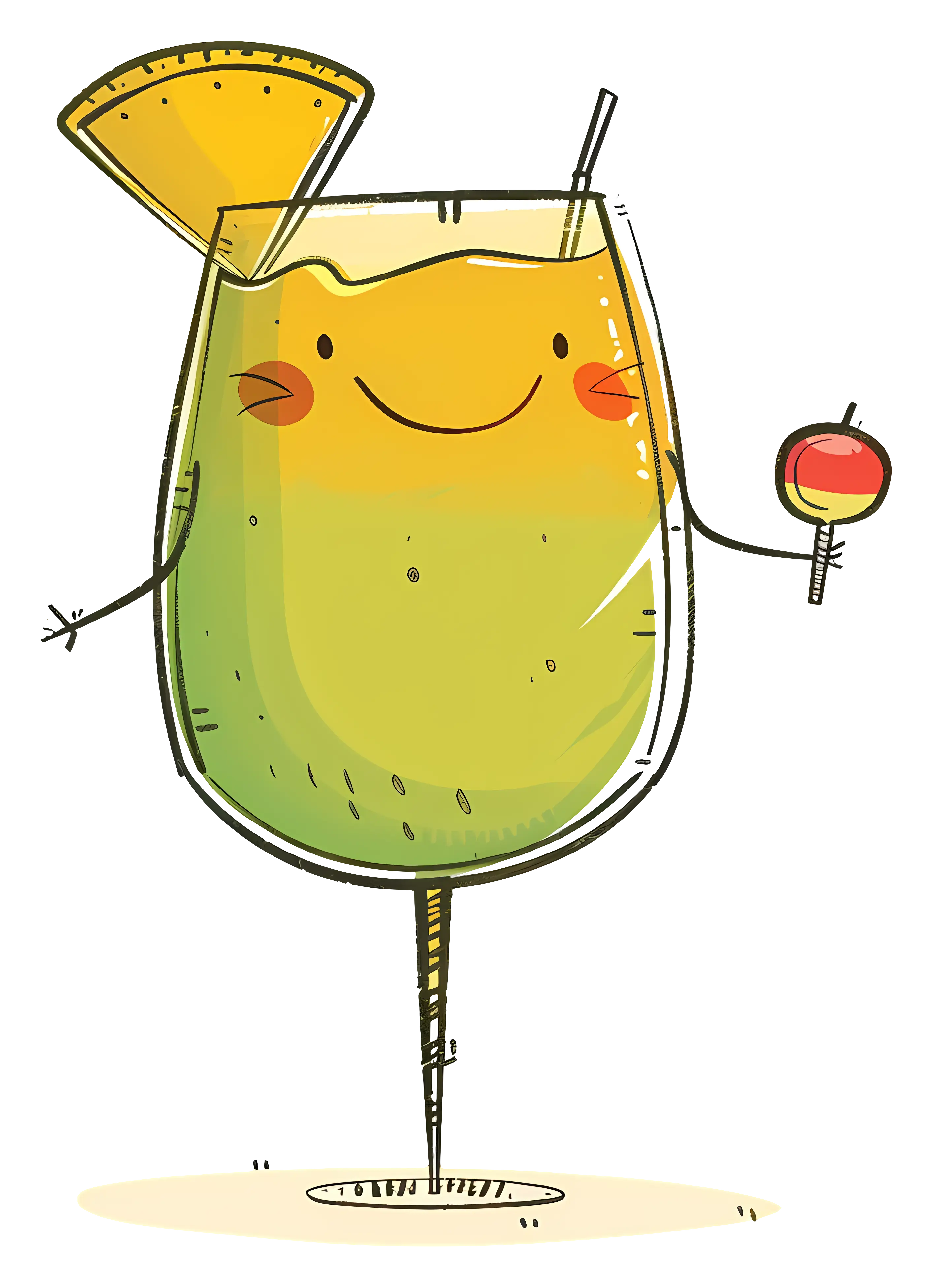 Happy Cocktail with Pineapple Slice