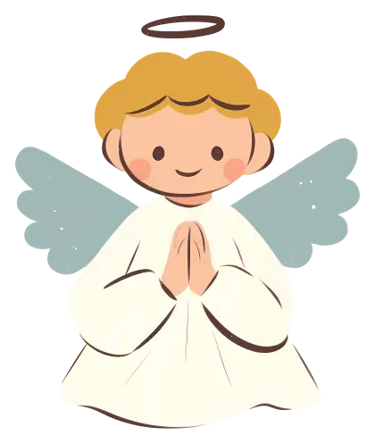 Praying Cartoon Angel Illustration