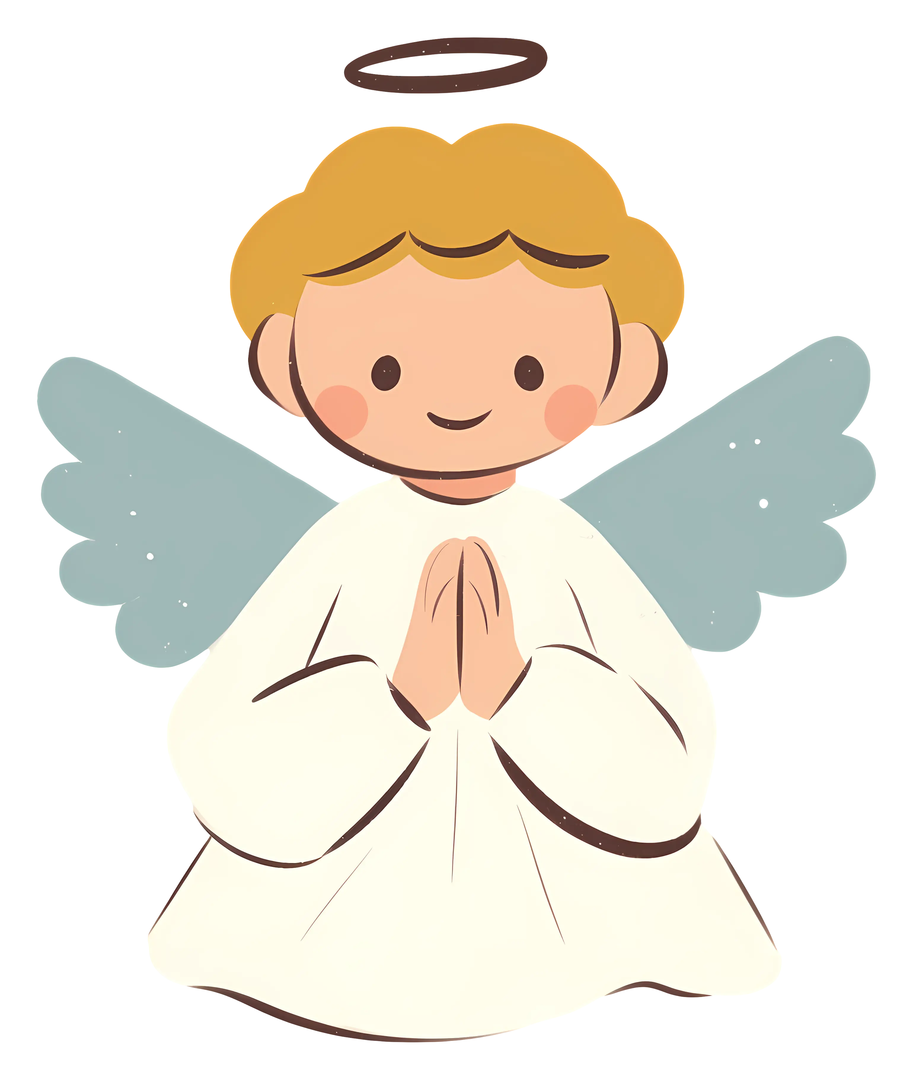 Praying Cartoon Angel Illustration