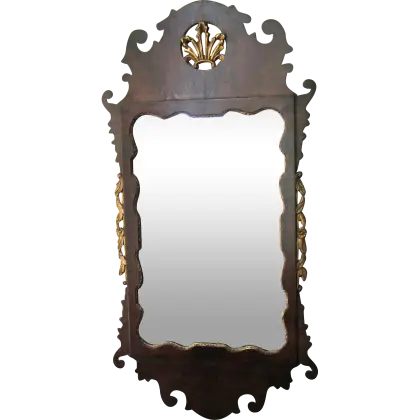 Vintage Wooden Mirror with Ornate Frame