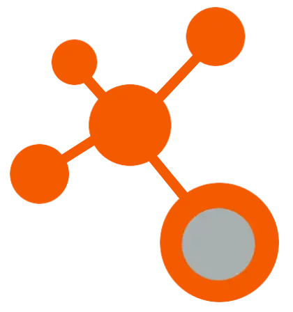 Orange Molecular Structure Icon