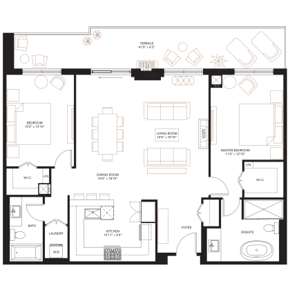 Apartment Floor Plan Illustration