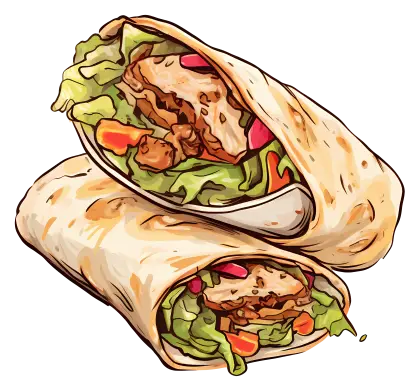 Burritos with Fresh Vegetables and Seasonings