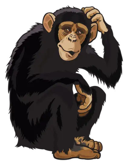 Chimpanzee Illustration in Cartoon Style