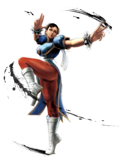 Female Fighter in Kicking Pose