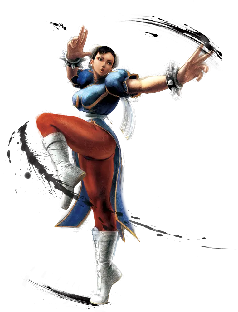 Female Fighter in Kicking Pose