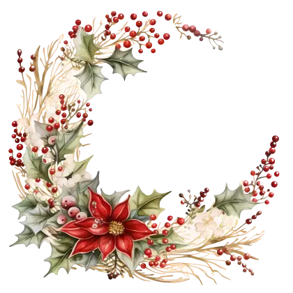 Elegant Christmas Wreath with Holly
