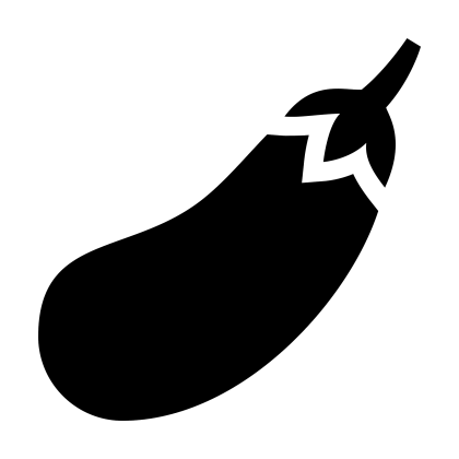 Black Eggplant Silhouette Icon