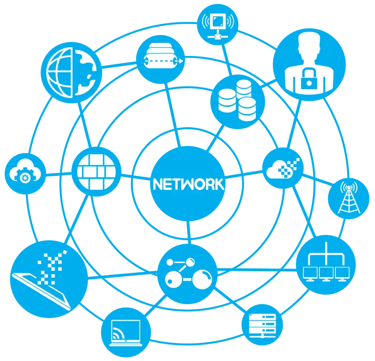 Blue Network Diagram Illustration