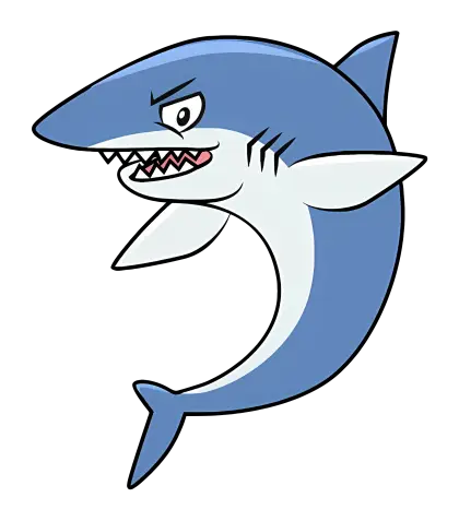 Angry Cartoon Shark Illustration