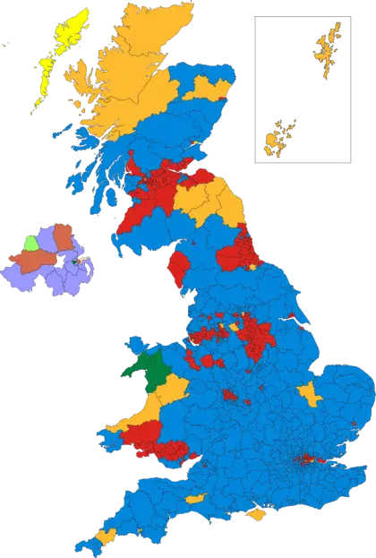 Colorful Political Map of the UK