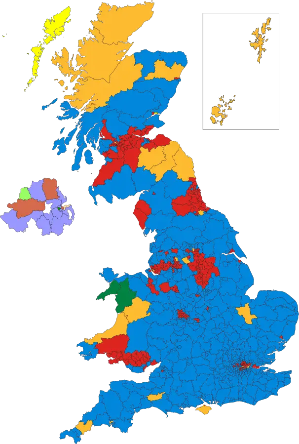 Colorful Political Map of the UK