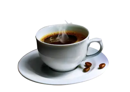 Steaming Hot Coffee in a Ceramic Cup