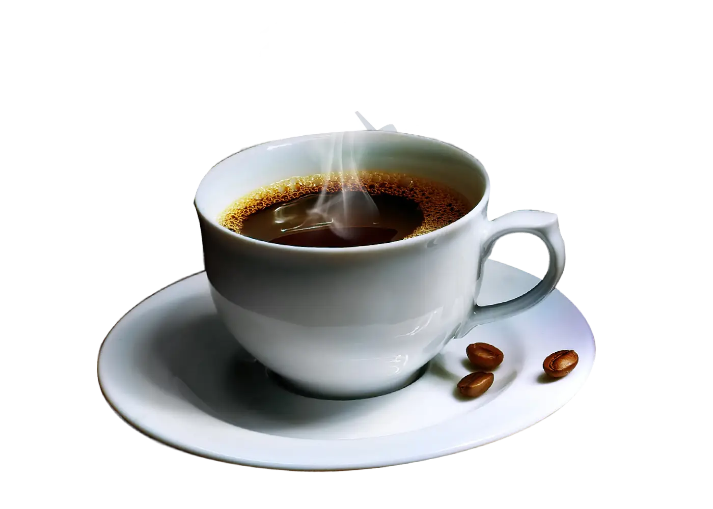 Steaming Hot Coffee in a Ceramic Cup