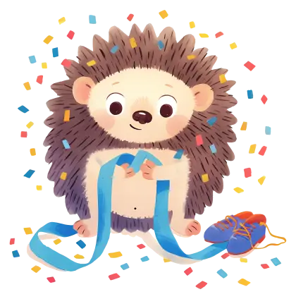 Cute Hedgehog with Ribbon and Shoes