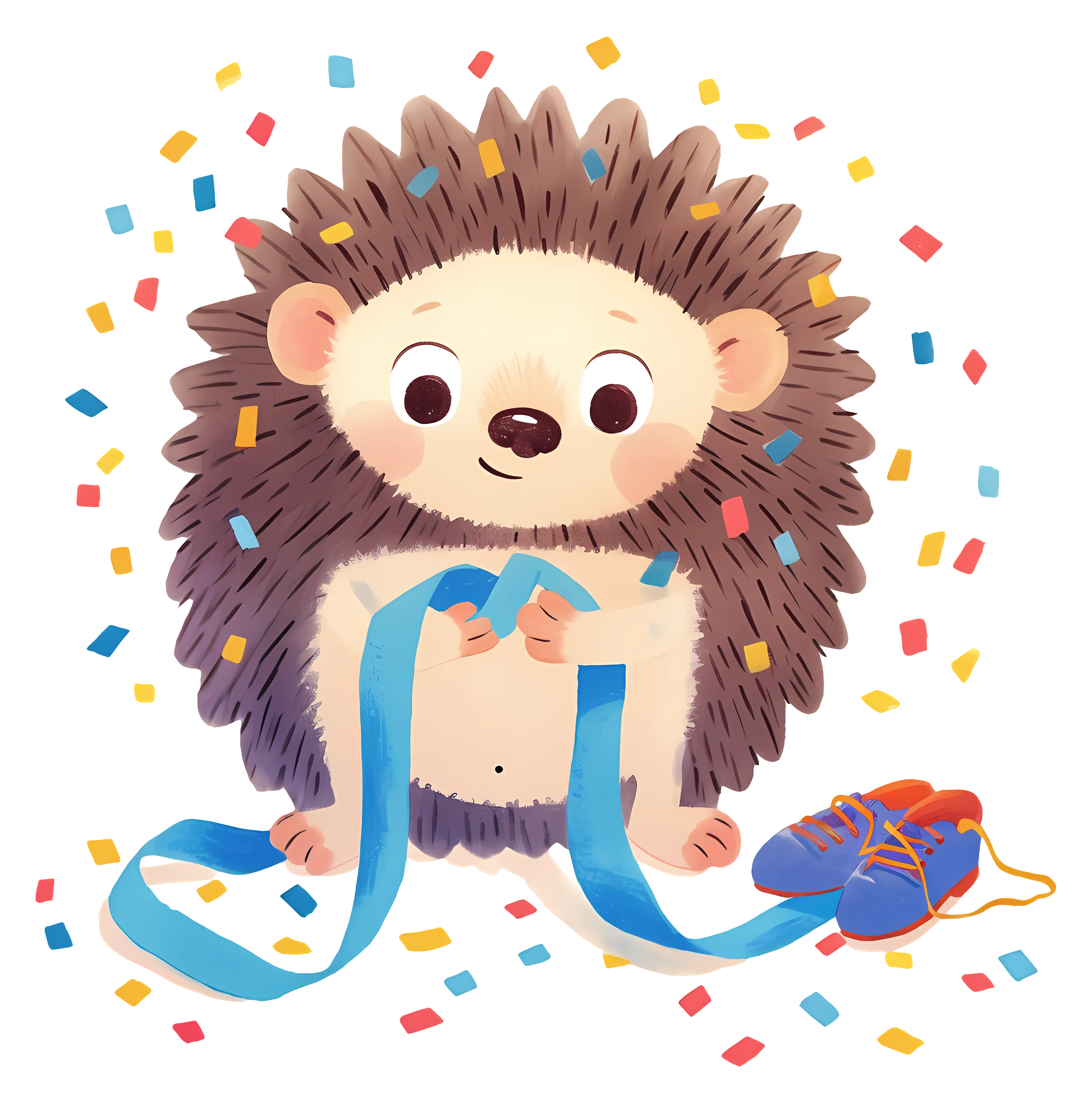 Cute Hedgehog with Ribbon and Shoes