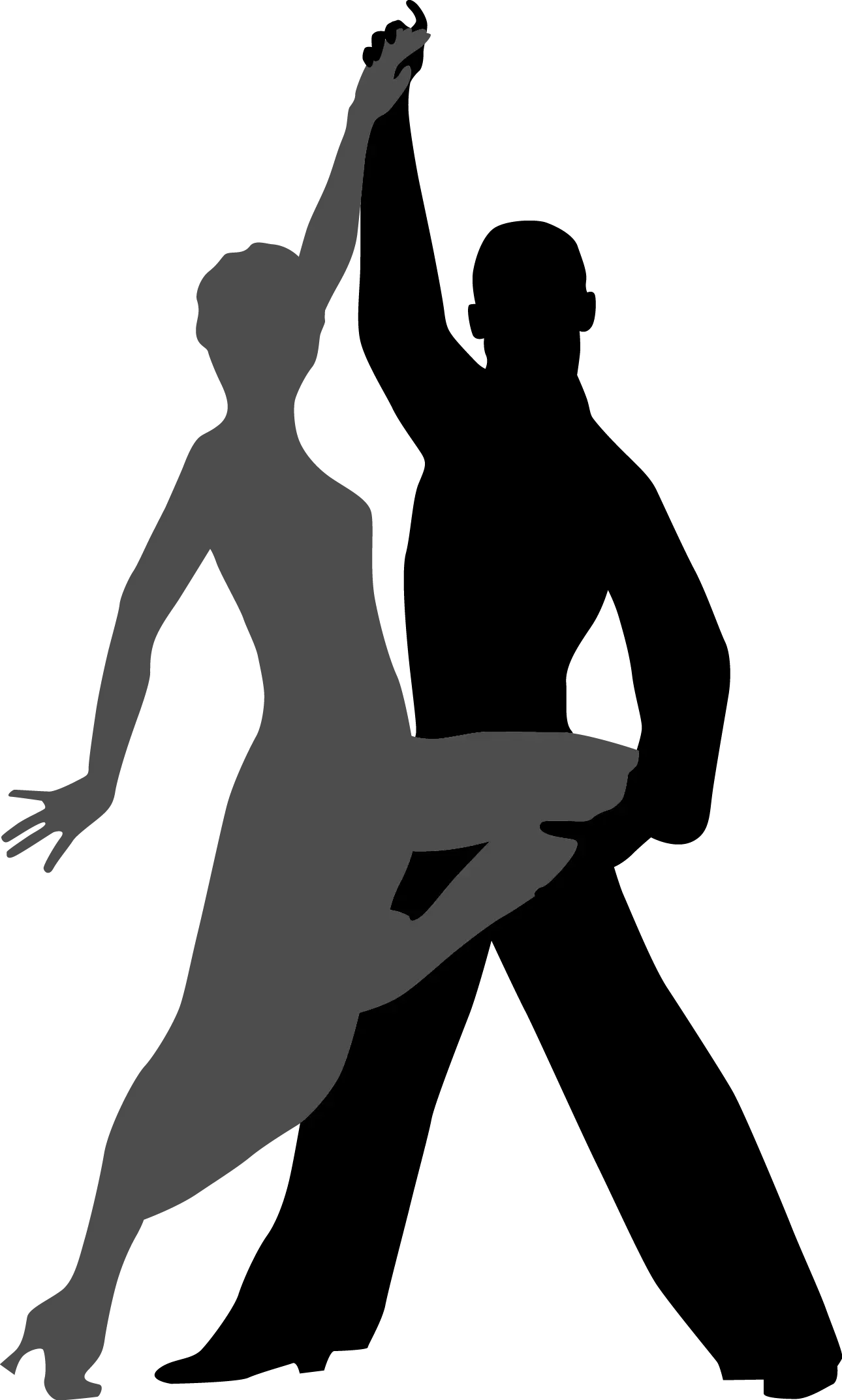 Silhouette of Dancing Couple Performing