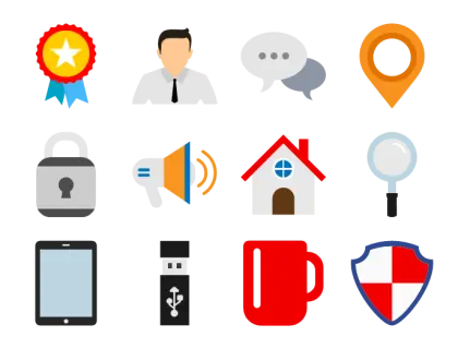 Colorful Icons Representing Various Concepts