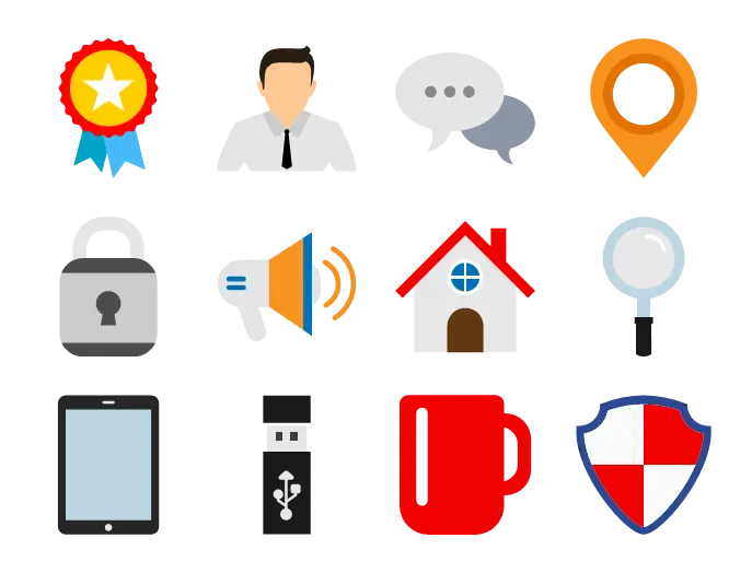 Colorful Icons Representing Various Concepts