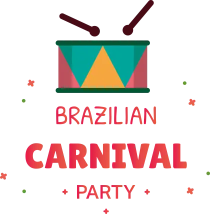 Brazilian Carnival Party with Drum Illustration