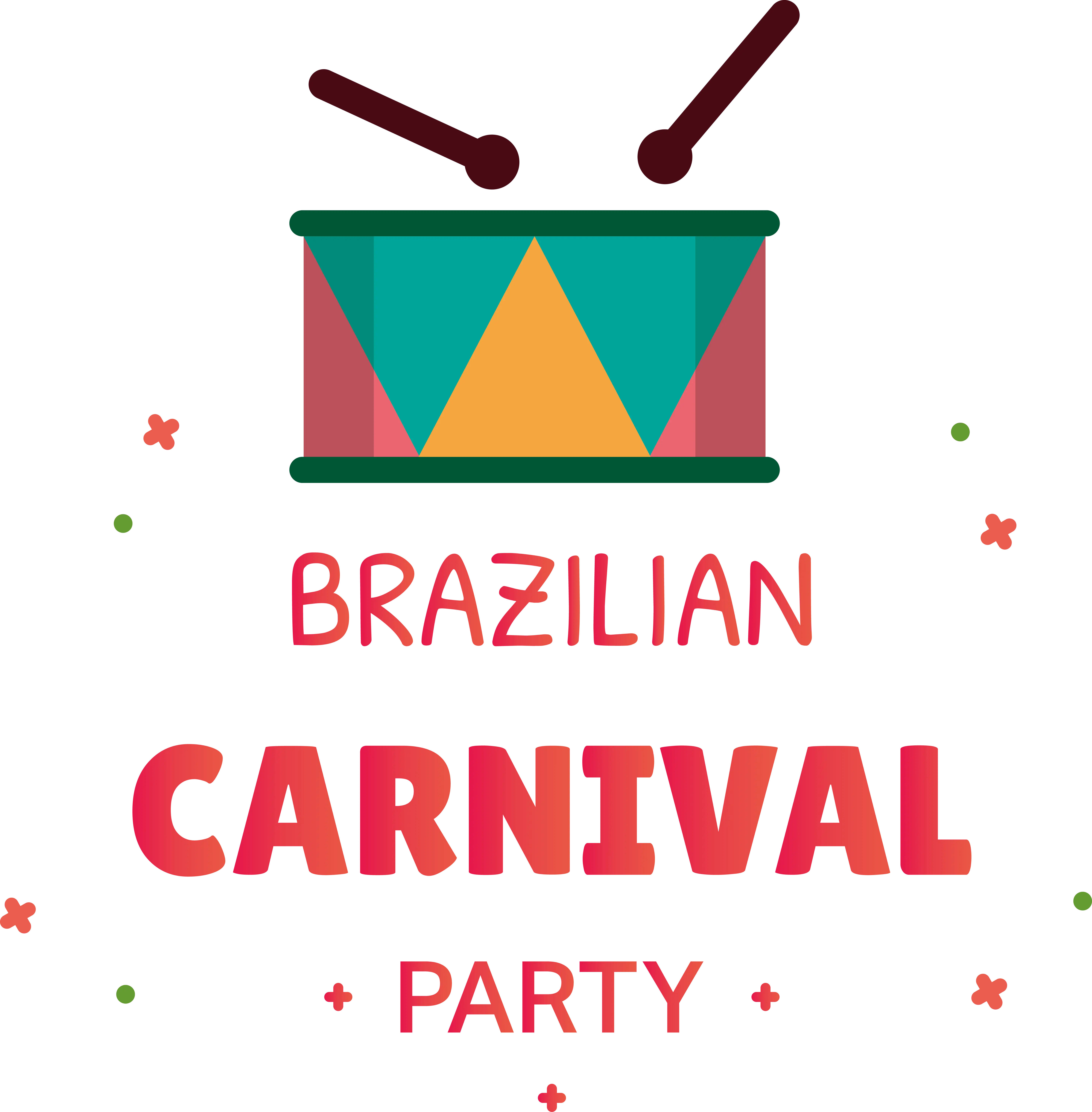 Brazilian Carnival Party with Drum Illustration