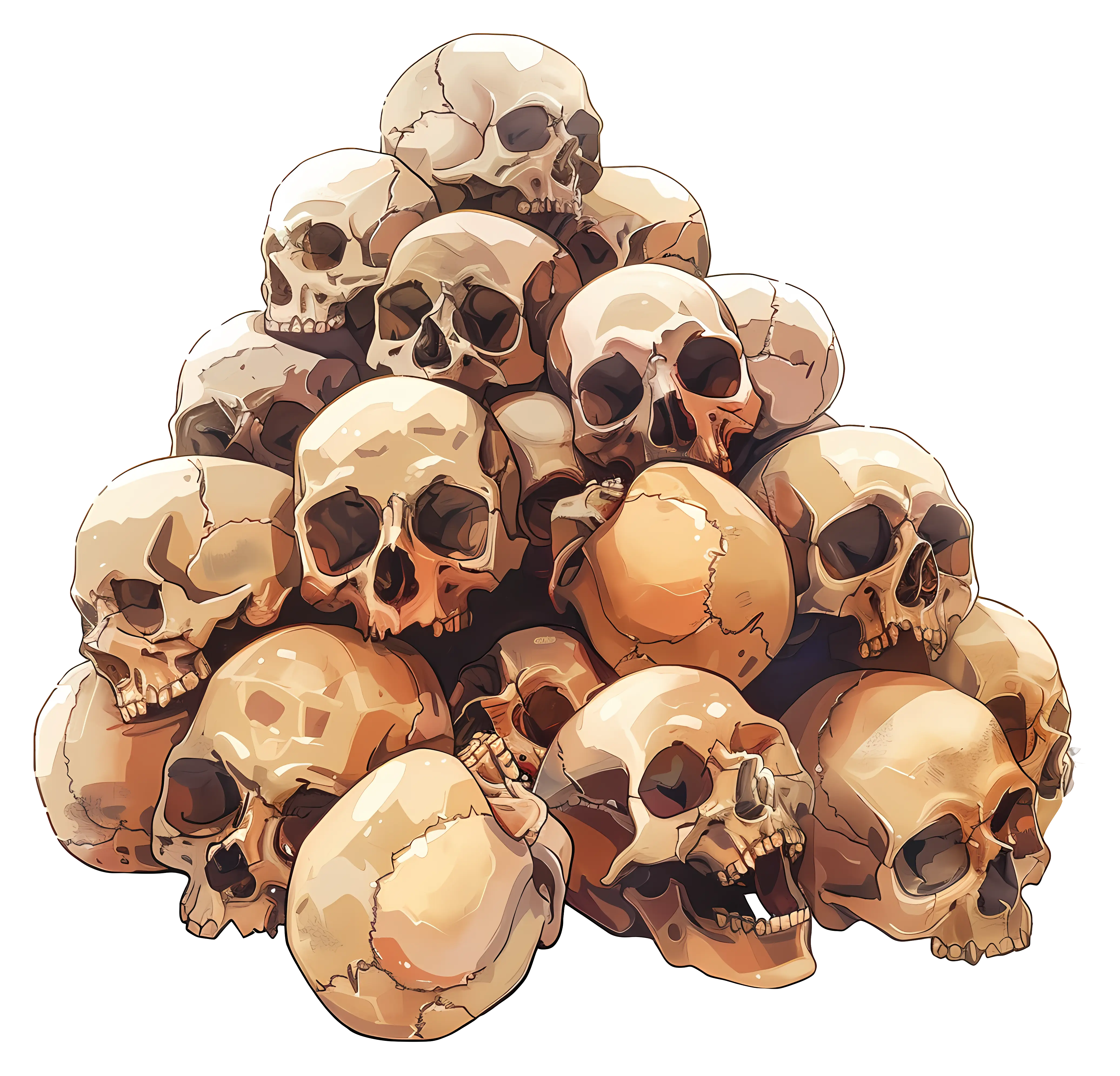 Illustration of a Pile of Skulls
