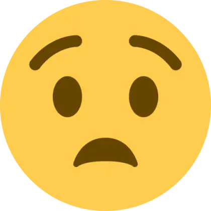 Worried or Shocked Yellow Emoji Face