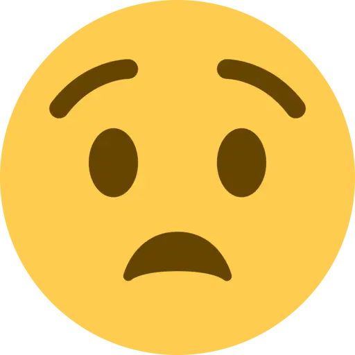 Worried or Shocked Yellow Emoji Face