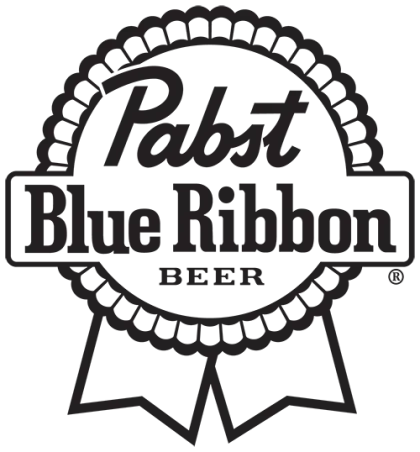 Pabst Blue Ribbon Beer Logo in Black and White Design