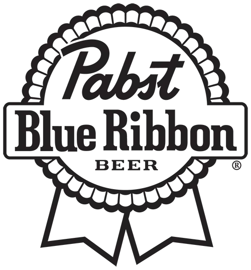 Pabst Blue Ribbon Beer Logo in Black and White Design
