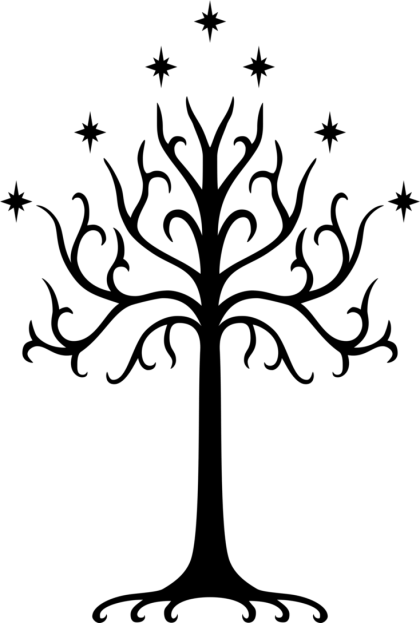Artistic Black Tree with Stars Illustration