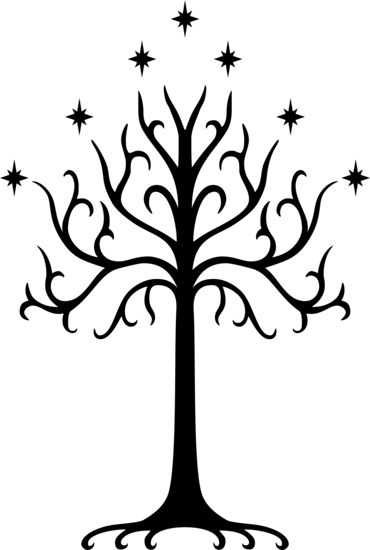 Artistic Black Tree with Stars Illustration