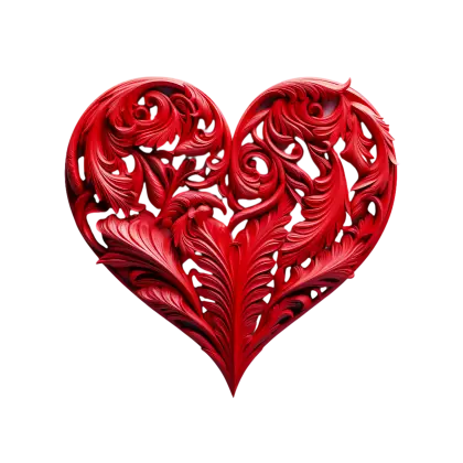 Red decorative floral heart design