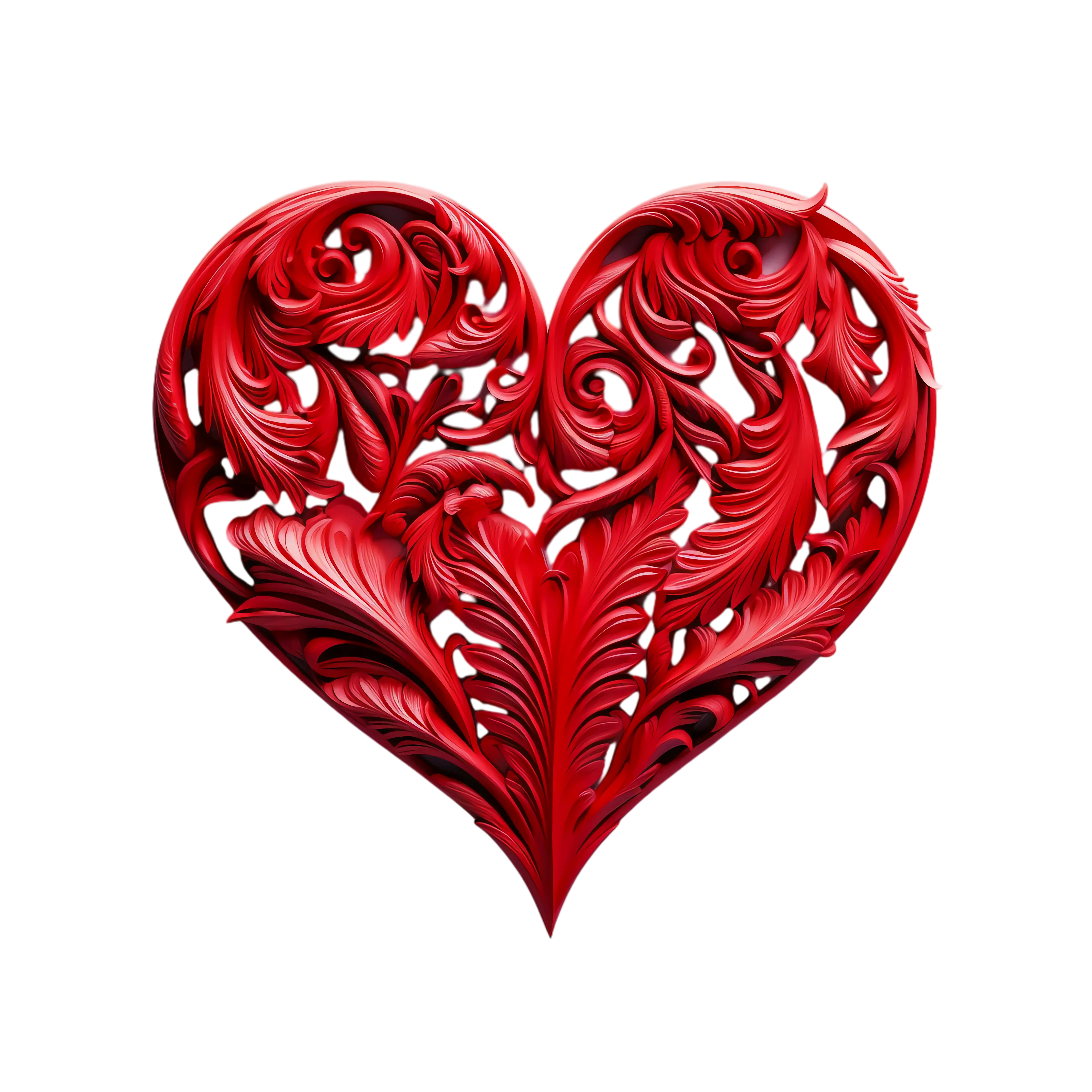 Red decorative floral heart design