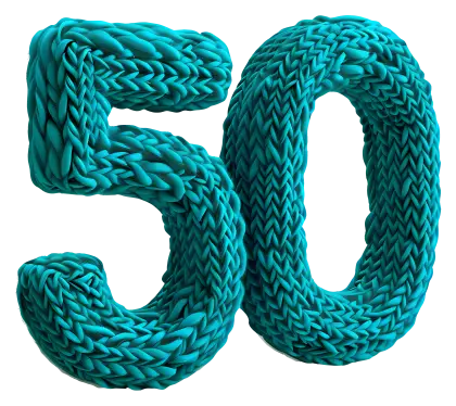 Knitted Number 50 in Blue