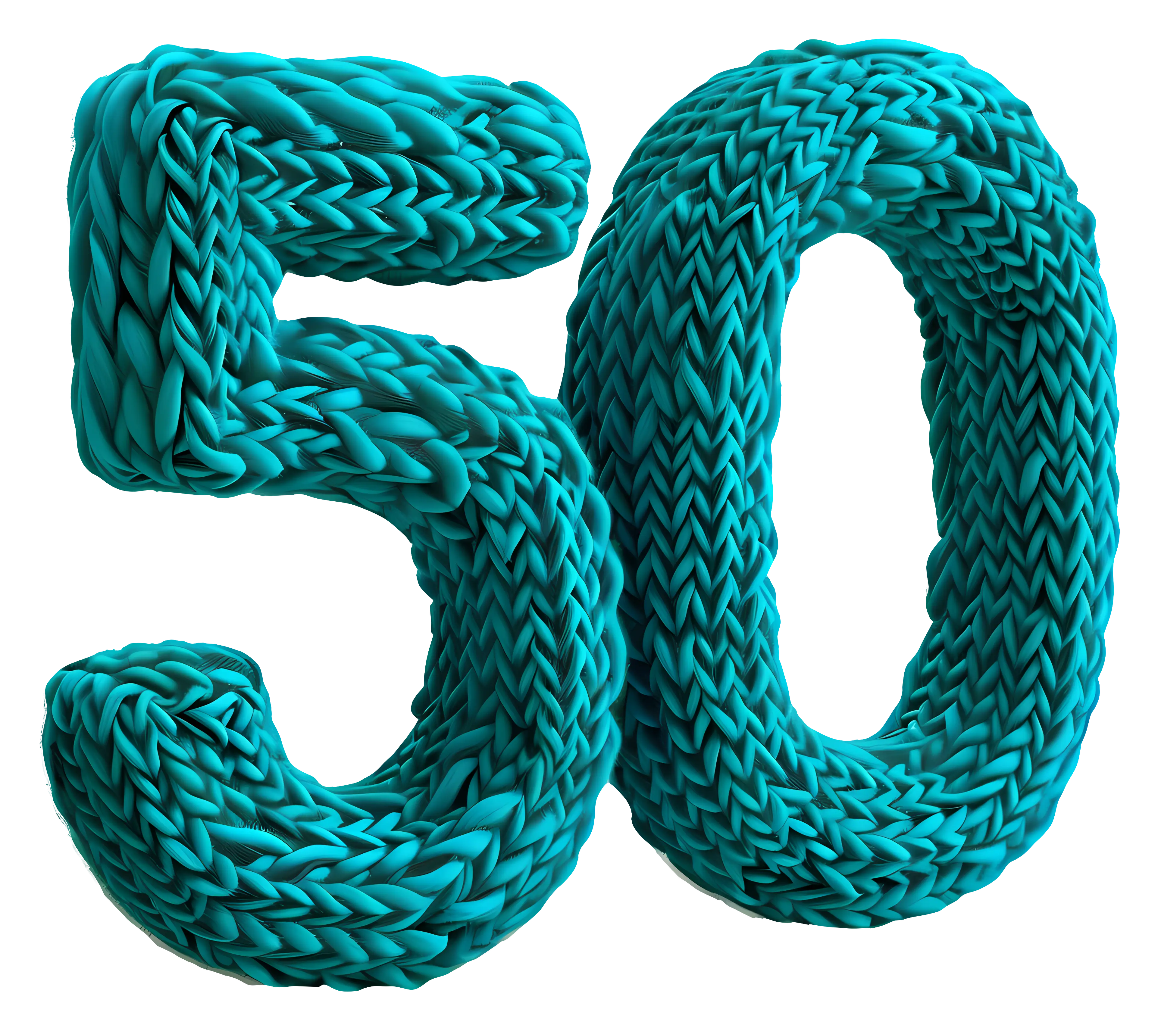 Knitted Number 50 in Blue