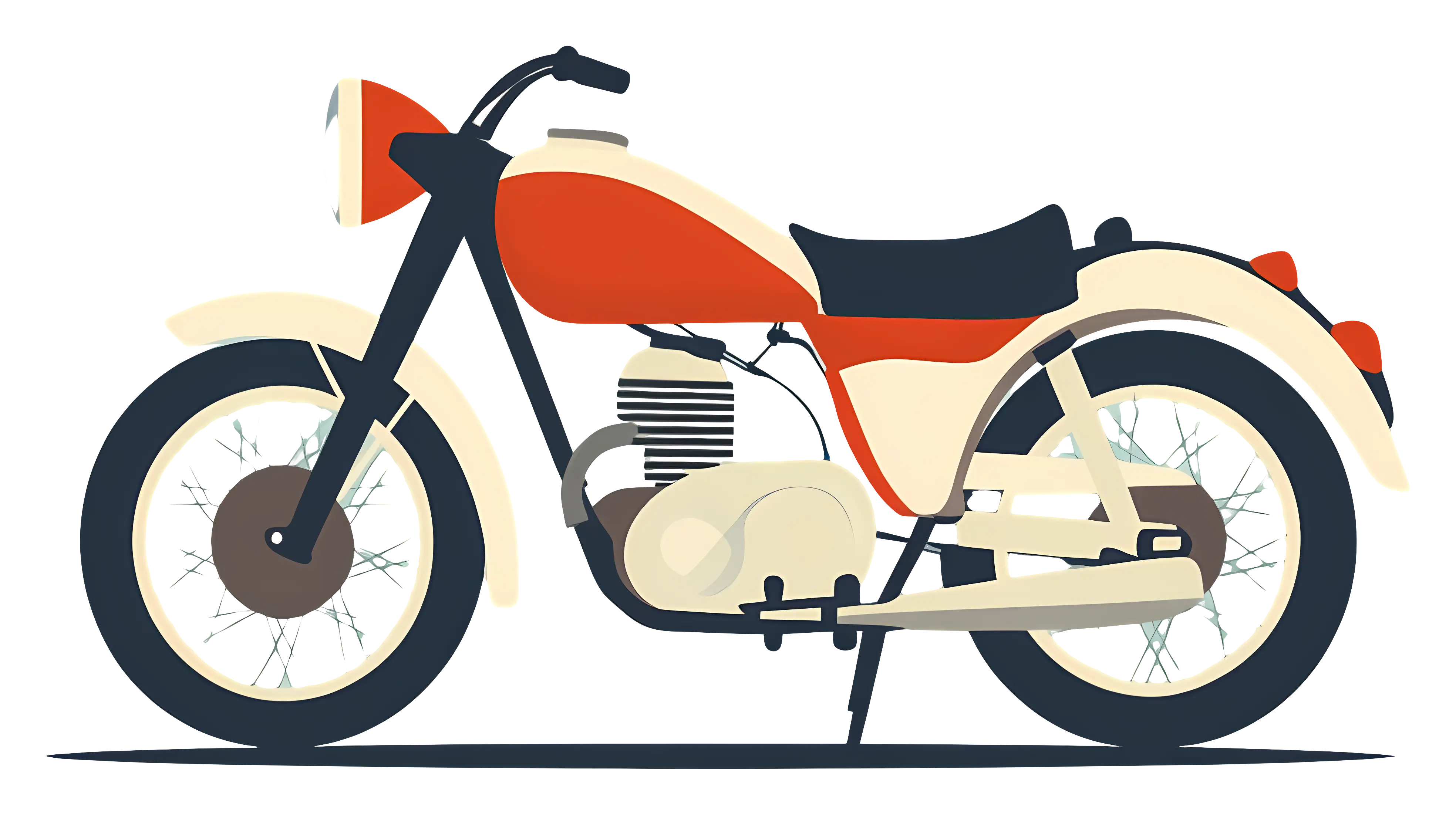 Vintage Motorcycle in Retro Style