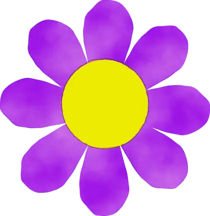 Purple Flower with Vibrant Yellow Center